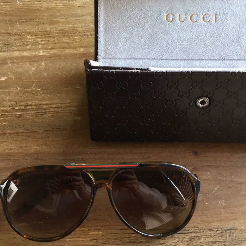 Gucci Havana Aviator Sunglasses GG 1627S 7911W
